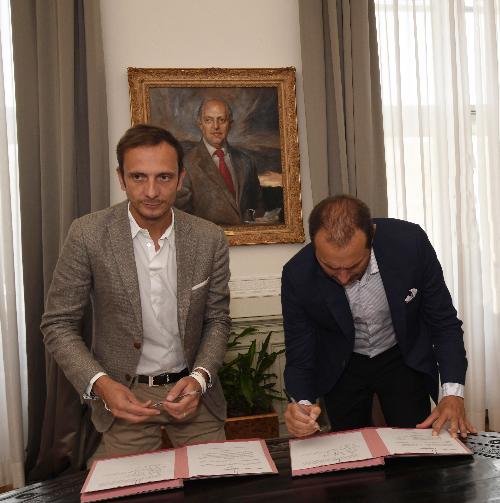 Massimiliano Fedriga, governatore del Friuli Venezia Giulia e Lucio Gomiero, nuovo direttore di PromoTurismo Fvg